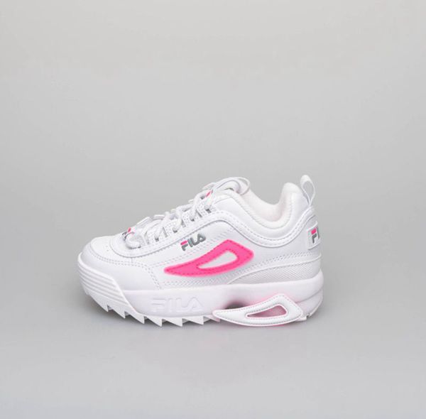 Fila Disruptor 2 Logo Reveal Girl's Sneakers - White/Pink,NZ 871-13750